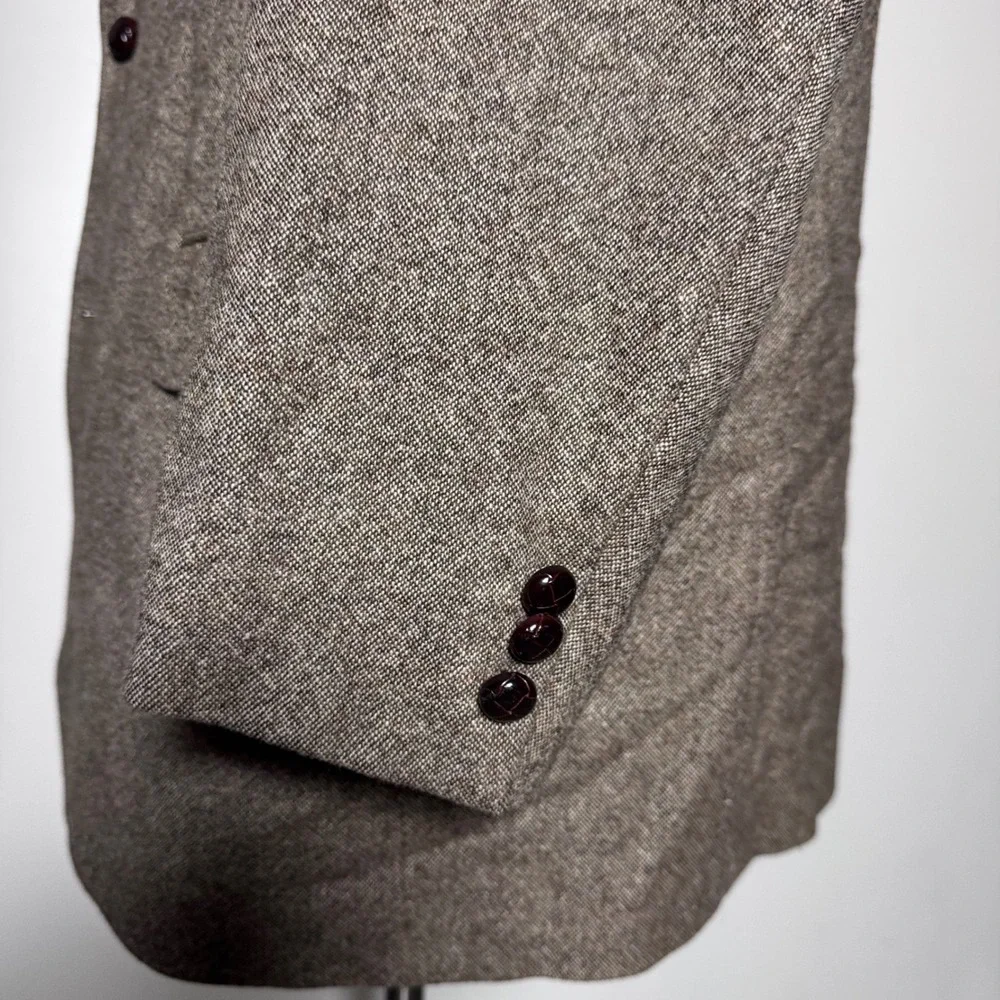Brooks Brothers Blazer Mens 48R Brown Heathered Lambswool Sport Coat